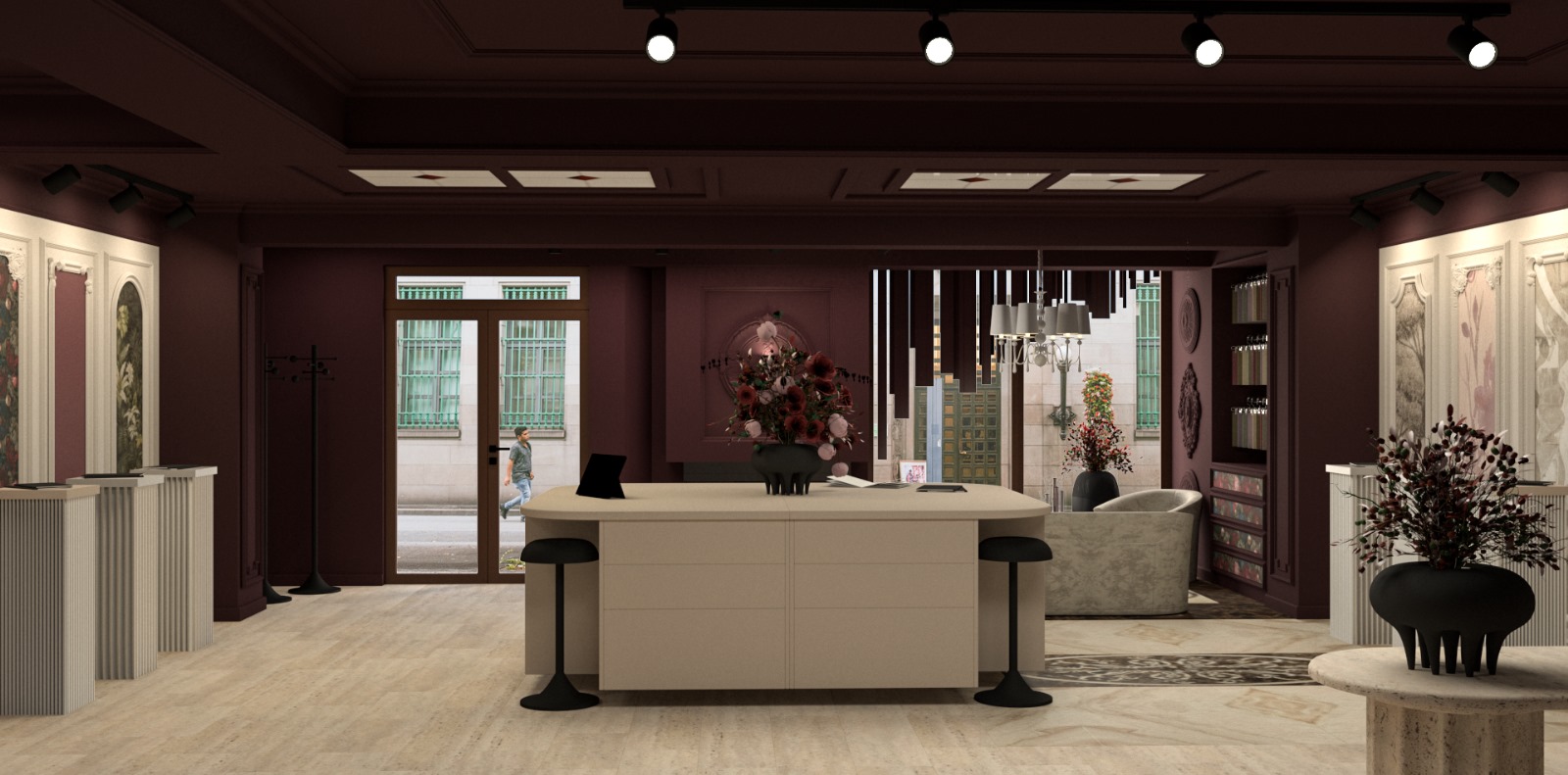 Tapet decorativ în living